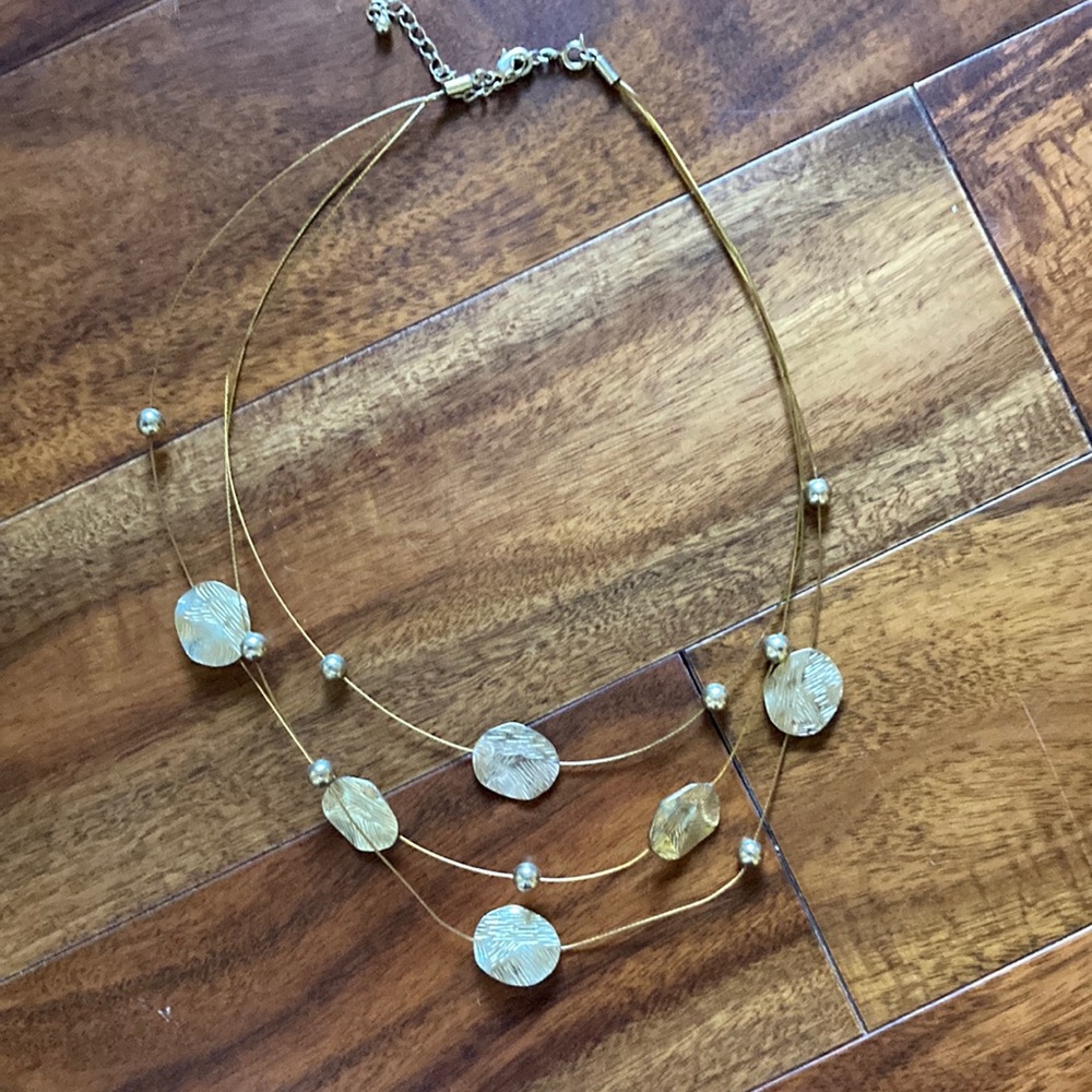 Gold Coloured Tiered Necklace